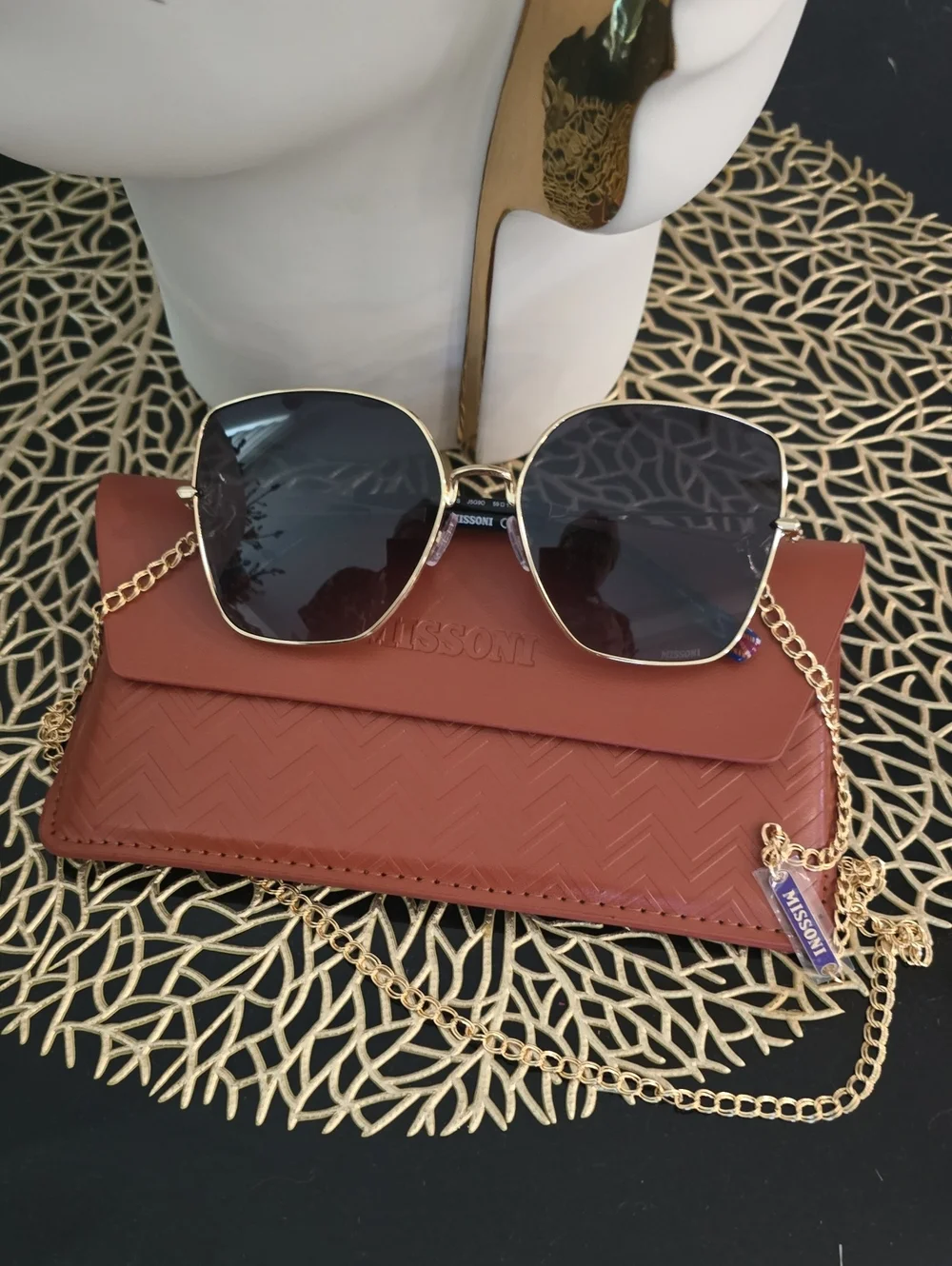 Missoni Brown Wallet with Gold-Trim Sunglasses